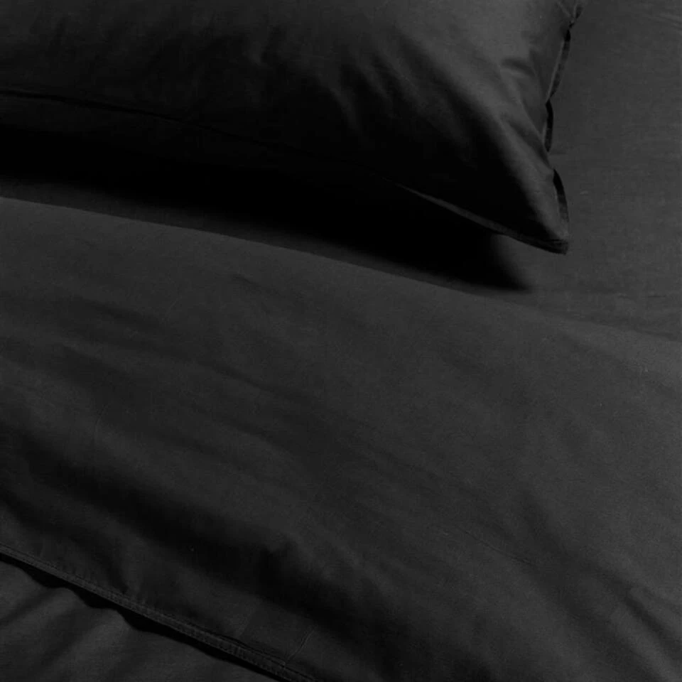 Ambiante Dekbedovertrek Uni Cotton Black-1-persoons (140 X 200/220 Cm) 6 Ambiante Dekbedovertrek Uni Cotton Black-1-persoons (140 X 200/220 Cm) - Afbeelding 4