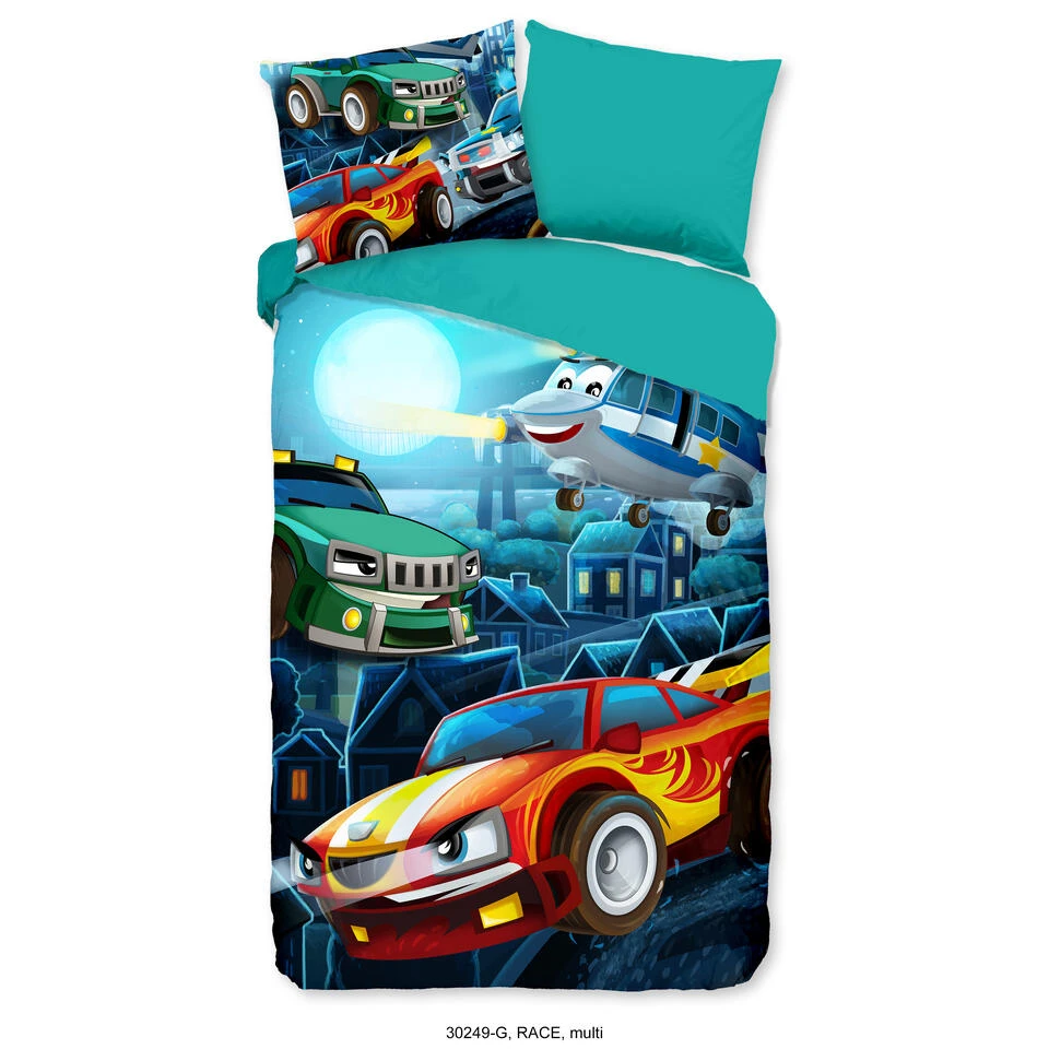 Good Morning Dekbedovertrek "Race" - Multi - (140x220 Cm) 3 Good Morning Dekbedovertrek "Race" - Multi - (140x220 Cm)