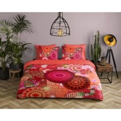 HIP Dekbedovertrek "Yuki" - Rood - (240x220 Cm) -Leen Bakker Winkel 1000061615 0101