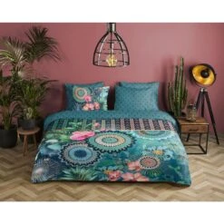 HIP Dekbedovertrek "Valdez" - Petrol - (240x220 Cm) -Leen Bakker Winkel 1000061616 0102