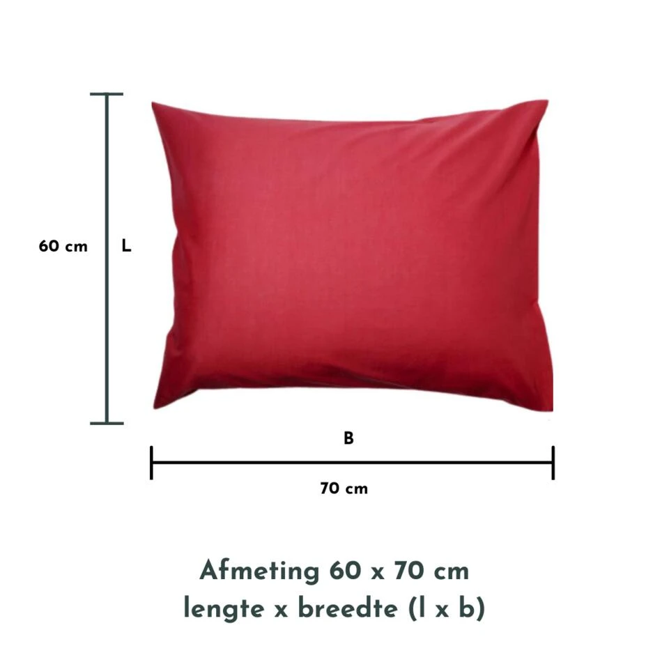 Zavelo Kussenslopen - Hotelkwaliteit - Set Van 2 Stuks - Rood - 60x70cm - 100... 5 Zavelo Kussenslopen - Hotelkwaliteit - Set Van 2 Stuks - Rood - 60x70cm - 100... - Afbeelding 3