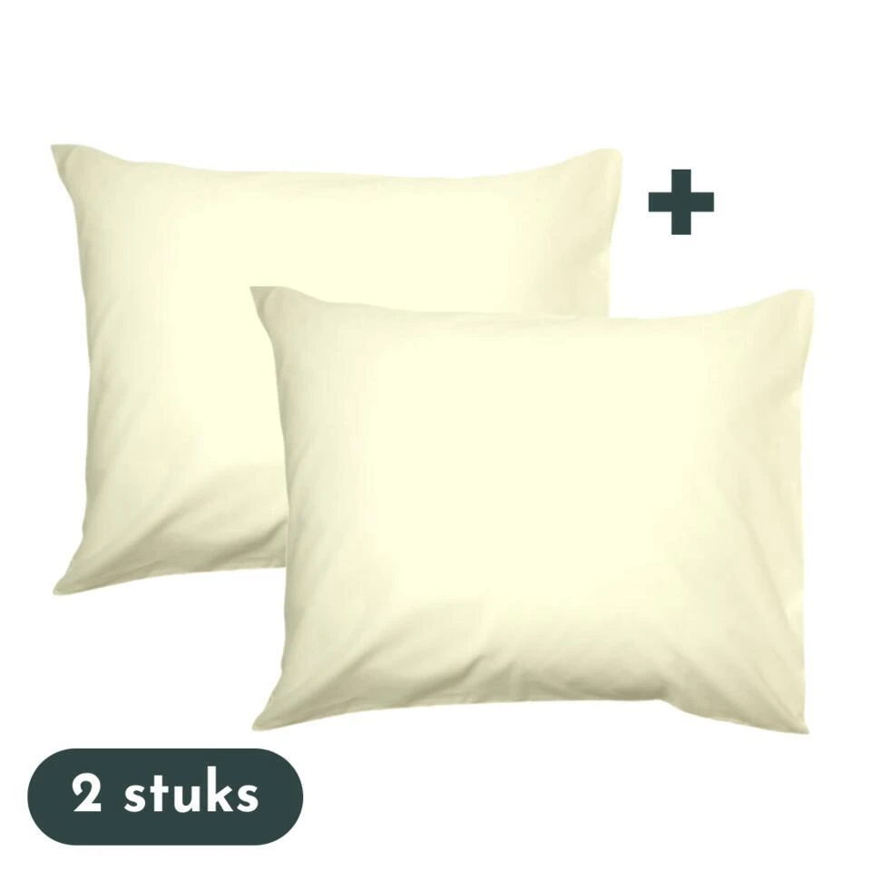 Zavelo Kussenslopen - Hotelkwaliteit - Set Van 2 Stuks - Ivoor - 60x70cm - 10... 3 Zavelo Kussenslopen - Hotelkwaliteit - Set Van 2 Stuks - Ivoor - 60x70cm - 10...