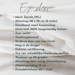 Zavelo Kussenslopen - Hotelkwaliteit - Set Van 2 Stuks - Roze - 60x70cm - 100... -Leen Bakker Winkel 1000061753 0102