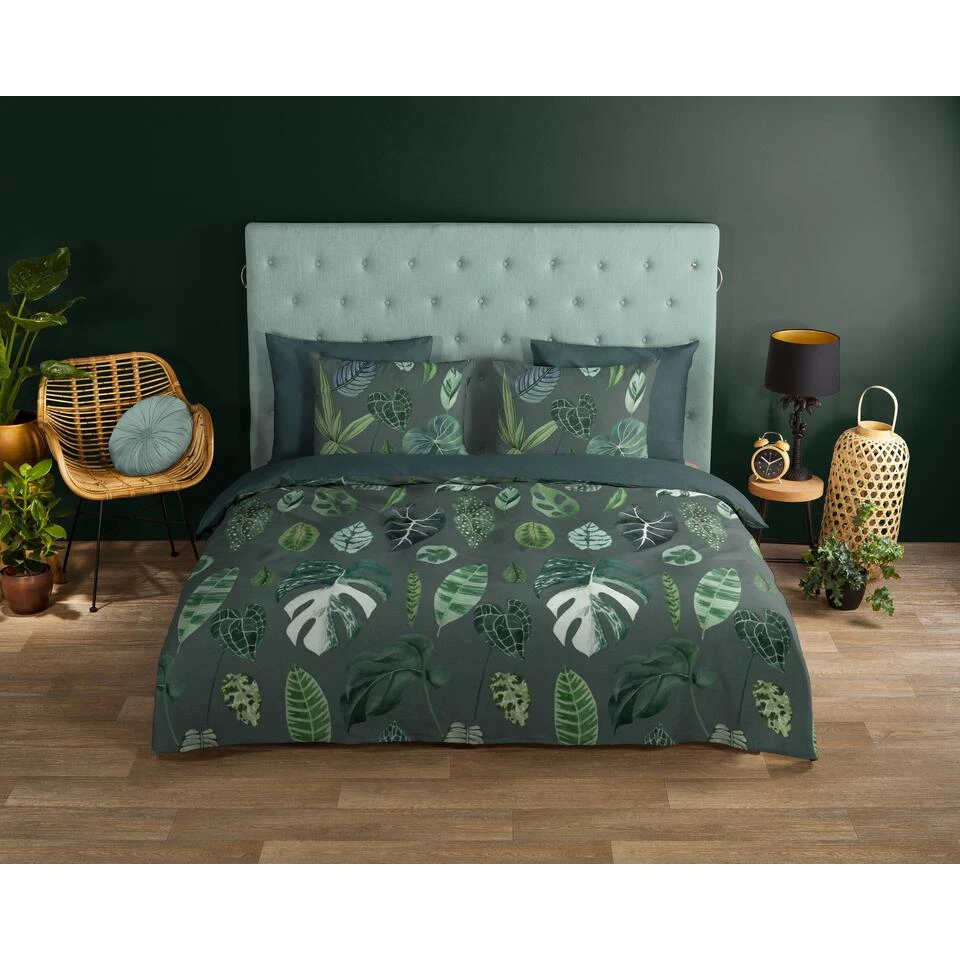 Good Morning Dekbedovertrek "Urban Jungle" - Groen - (140x220 Cm) 4 Good Morning Dekbedovertrek "Urban Jungle" - Groen - (140x220 Cm) - Afbeelding 2