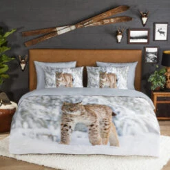 Good Morning Dekbedovertrek "Lynx" - Grijs - (200x220 Cm) -Leen Bakker Winkel 1000065845 0102