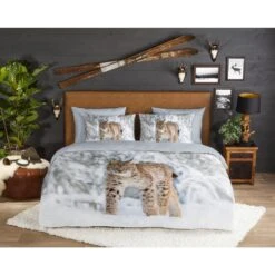 Good Morning Dekbedovertrek "Lynx" - Grijs - (240x220 Cm) -Leen Bakker Winkel 1000065868 0101