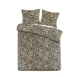 Day Dream Flanel Dekbedovertrek Panter - 240x200/220cm - Bruin