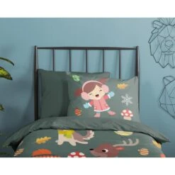 Good Morning Dekbedovertrek "Fun" - Groen - (140x220 Cm) -Leen Bakker Winkel 1000068623 0110