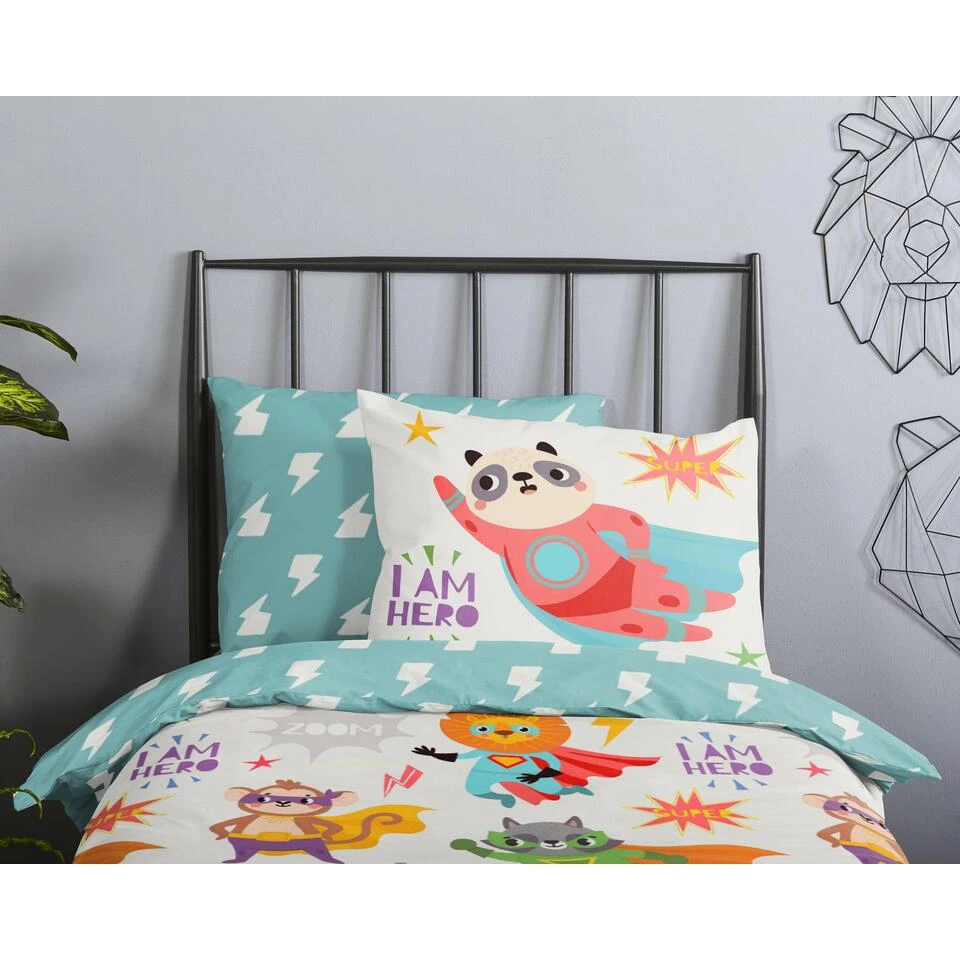 Good Morning Dekbedovertrek "Superhero" - Multi - (140x220 Cm) 5 Good Morning Dekbedovertrek "Superhero" - Multi - (140x220 Cm) - Afbeelding 3