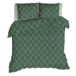 Romanette Flanellen Dekbedovertrek Murad Groen-2-persoons (200 X 200/220 Cm)