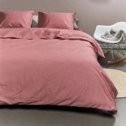Ambiante Dekbedovertrek Uni Cotton Pink-1-persoons (140 X 200/220 Cm) -Leen Bakker Winkel 1000076657 0102