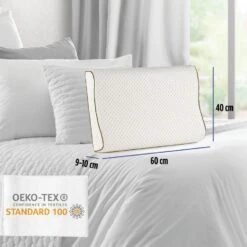 Vitapur Anatomisch Latex Hoofdkussen XL - 60x40 Cm -Leen Bakker Winkel 1000080659 0102