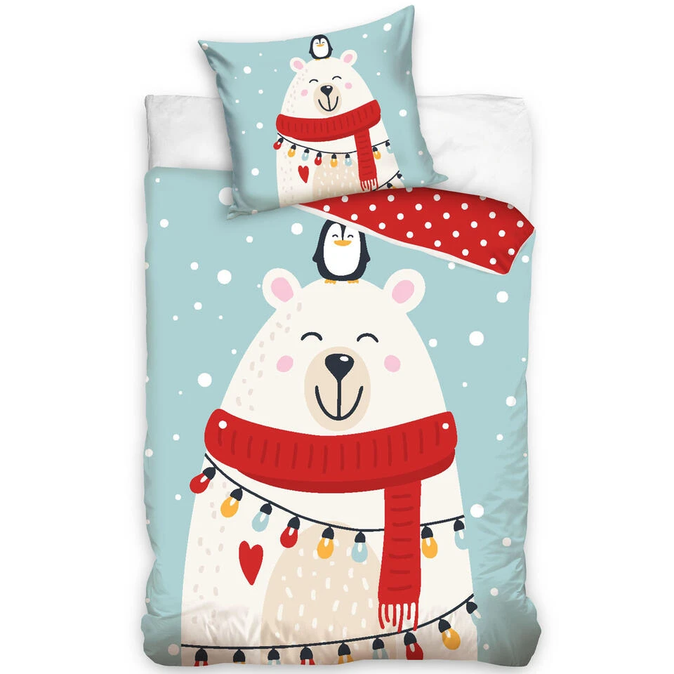 Kerst Dekbedovertrek, Beer - Eenpersoons - 140 X 200 Cm - Katoen 3 Kerst Dekbedovertrek, Beer - Eenpersoons - 140 X 200 Cm - Katoen