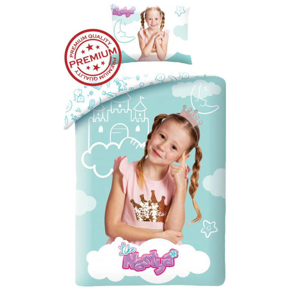 Nastya Dekbedovertrek, Prinses - Eenpersoons - 140 X 200 Cm - Katoen 4 Nastya Dekbedovertrek, Prinses - Eenpersoons - 140 X 200 Cm - Katoen - Afbeelding 2