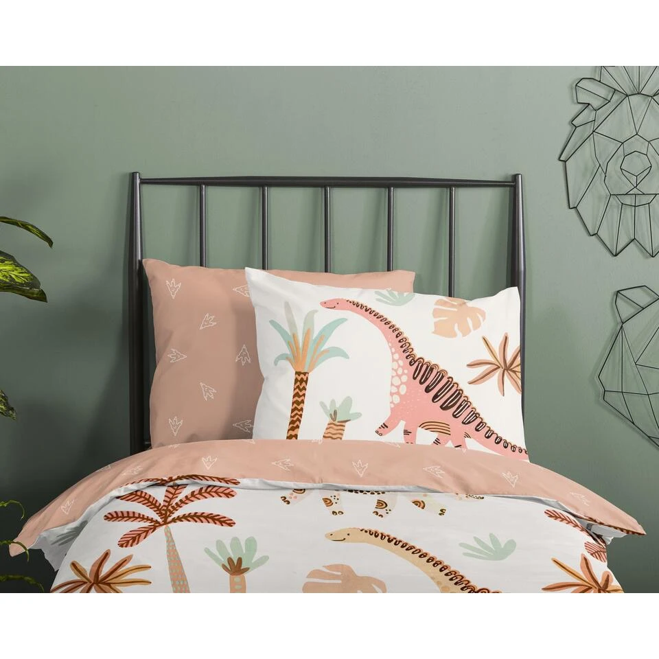 Good Morning Dekbedovertrek "Dino" - Multi - (100x135 Cm) 4 Good Morning Dekbedovertrek "Dino" - Multi - (100x135 Cm) - Afbeelding 2
