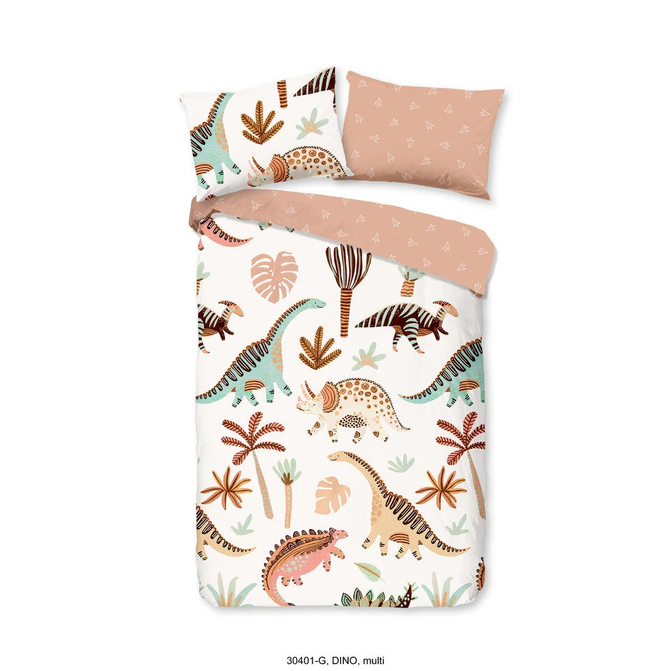 Good Morning Dekbedovertrek "Dino" - Multi - (120x150 Cm) 3 Good Morning Dekbedovertrek "Dino" - Multi - (120x150 Cm)