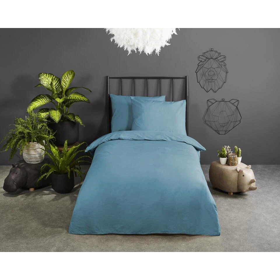 Good Morning Dekbedovertrek "" - Blauw - (120x150 Cm) 4 Good Morning Dekbedovertrek "" - Blauw - (120x150 Cm) - Afbeelding 2