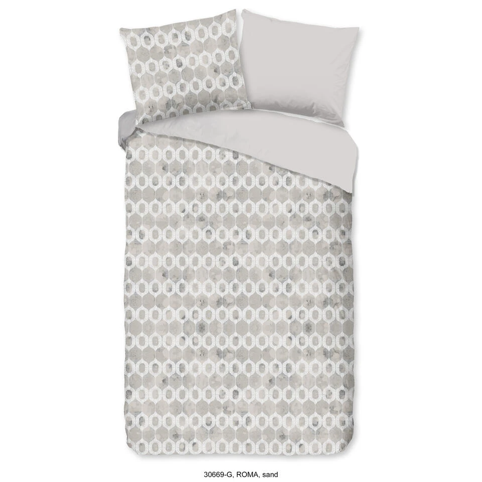 Good Morning Dekbedovertrek "Roma" - Zand - (140x220 Cm) 3 Good Morning Dekbedovertrek "Roma" - Zand - (140x220 Cm)