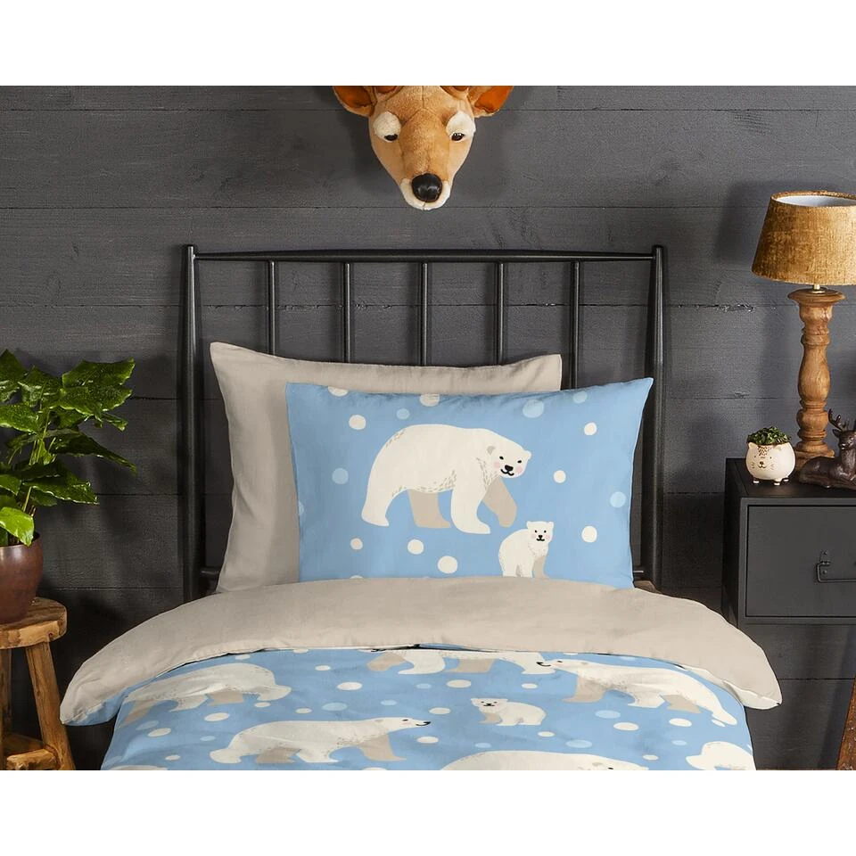 Good Morning Dekbedovertrek "Polar Bear" - Blauw - (140x220 Cm) 4 Good Morning Dekbedovertrek "Polar Bear" - Blauw - (140x220 Cm) - Afbeelding 2
