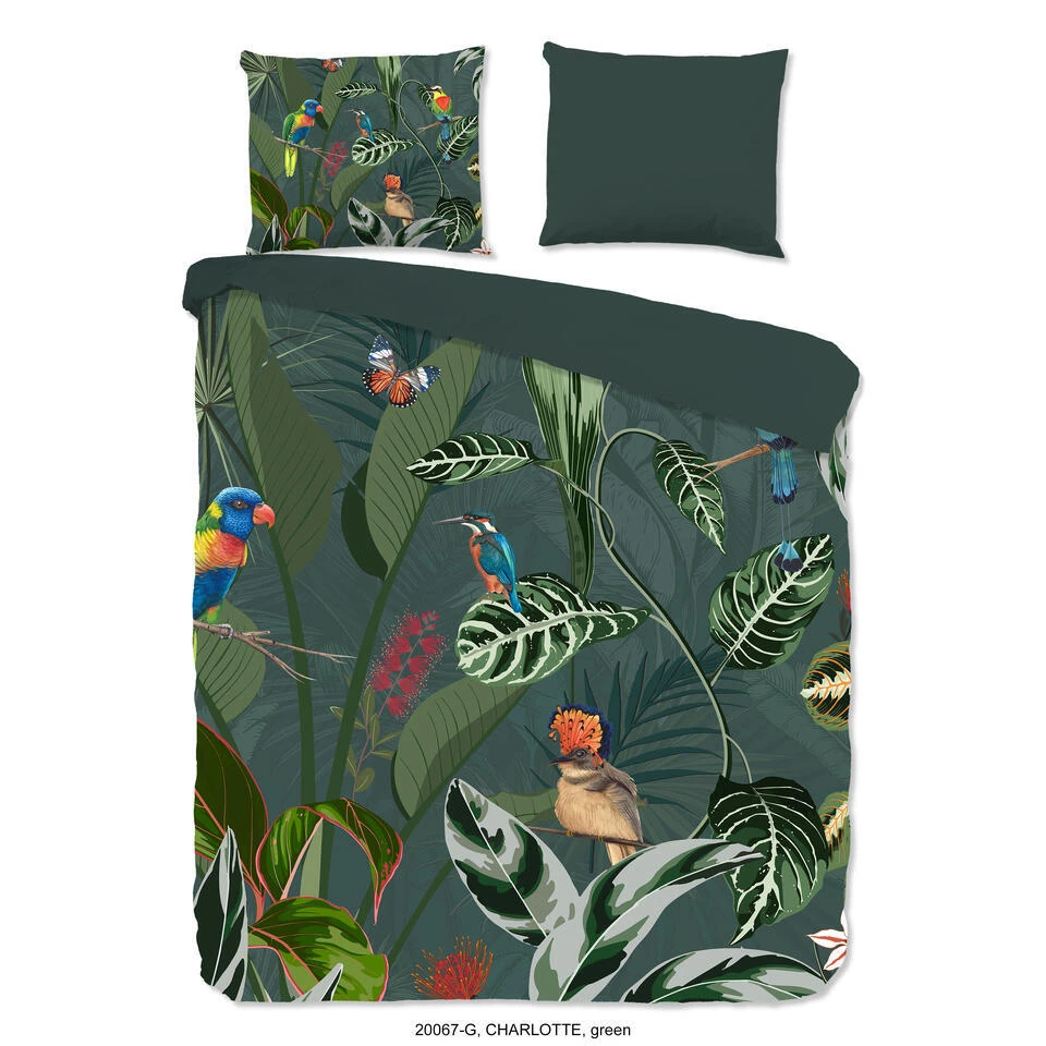 Good Morning Dekbedovertrek "Charlotte" - Groen - (200x220 Cm) 3 Good Morning Dekbedovertrek "Charlotte" - Groen - (200x220 Cm)