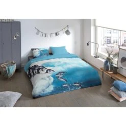 Pure Dekbedovertrek "Jump" - Blauw - (240x220 Cm) -Leen Bakker Winkel 1000083883 0101