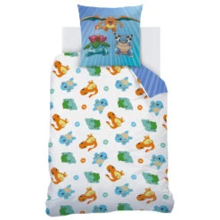 POKEMON Pokémon Dekbedovertrek Starter Evolution - Eenpersoons - 140 X 200 Cm - Katoen -Leen Bakker Winkel 1000084343 0101