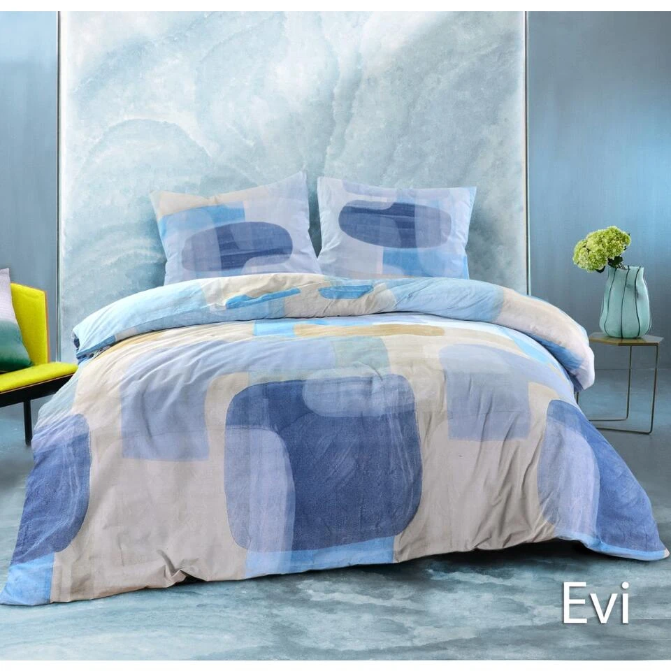Day Dream Dekbedovertrek Evi - 140x200/220 - Blauw 4 Day Dream Dekbedovertrek Evi - 140x200/220 - Blauw - Afbeelding 2