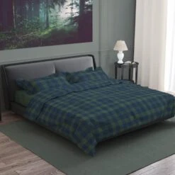 Romanette Flanellen Dekbedovertrek Lumberjack Blauw/Groen-2-persoons (200 X 2... -Leen Bakker Winkel 1000087879 0102