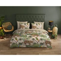 Good Morning Dekbedovertrek "Tropical" - Zand - (200x220 Cm) -Leen Bakker Winkel 1000091361 0101