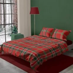 Romanette Flanellen Dekbedovertrek Colpasso Rood-Lits-jumeaux (240 X 200/220 Cm) -Leen Bakker Winkel 1000091509 0102