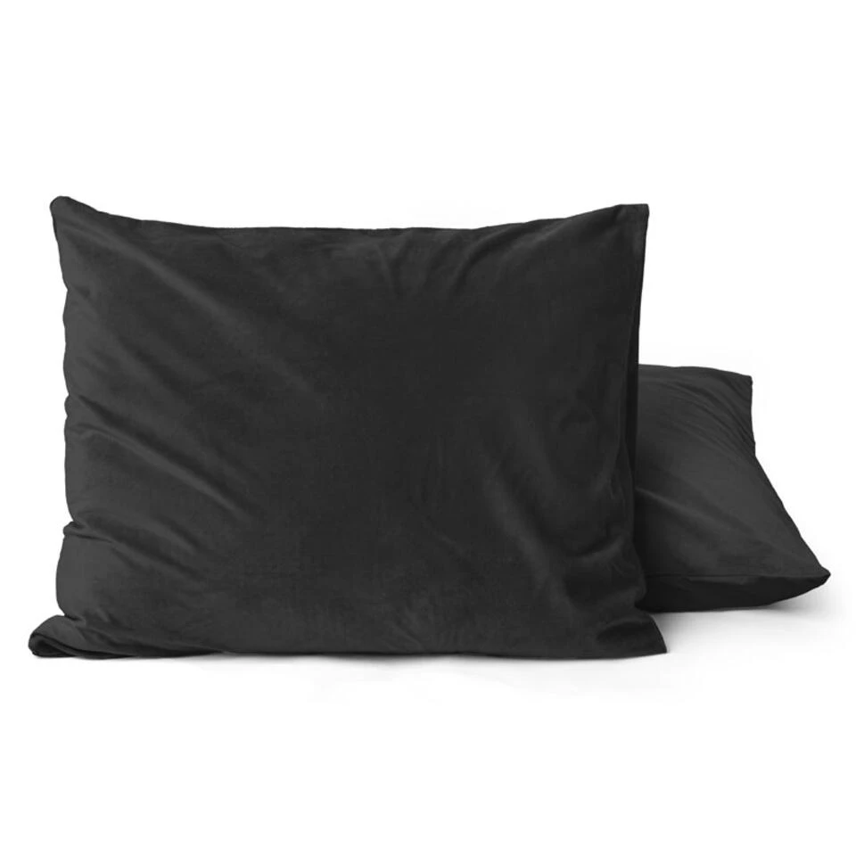 Sleeptime Velvet Kussenslopen Zwart (2-stuks) 3 Sleeptime Velvet Kussenslopen Zwart (2-stuks)