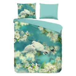 Good Morning Dekbedovertrek "Loving" - Aqua - (200x220 Cm)