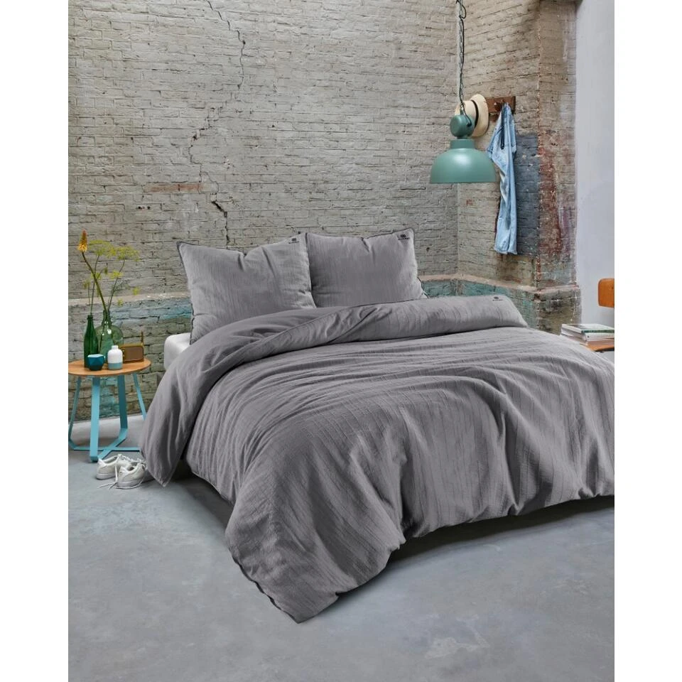 BLCKOUT Dekbedovertrek Odessa - 140x200/220 - Grijs 4 BLCKOUT Dekbedovertrek Odessa - 140x200/220 - Grijs - Afbeelding 2