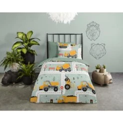 Good Morning Dekbedovertrek "Heavy" - Groen - (100x135 Cm) -Leen Bakker Winkel 1000094411 0101