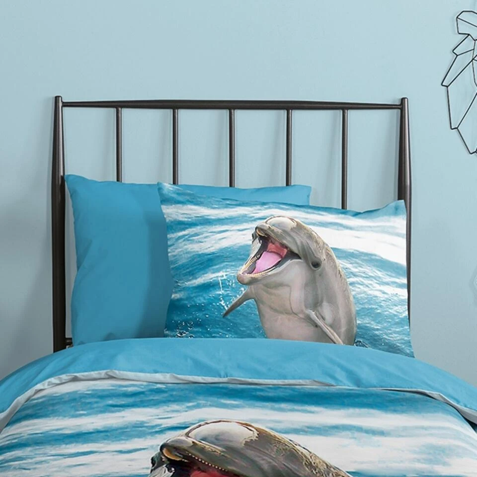 Good Morning Dekbedovertrek "Jump" - Blauw - (140x220 Cm) 5 Good Morning Dekbedovertrek "Jump" - Blauw - (140x220 Cm) - Afbeelding 3