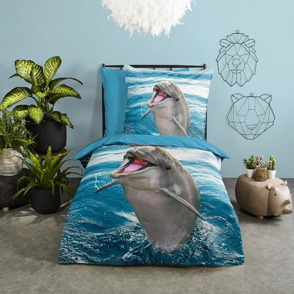 Good Morning Dekbedovertrek "Jump" - Blauw - (140x220 Cm) 6 Good Morning Dekbedovertrek "Jump" - Blauw - (140x220 Cm) - Afbeelding 4