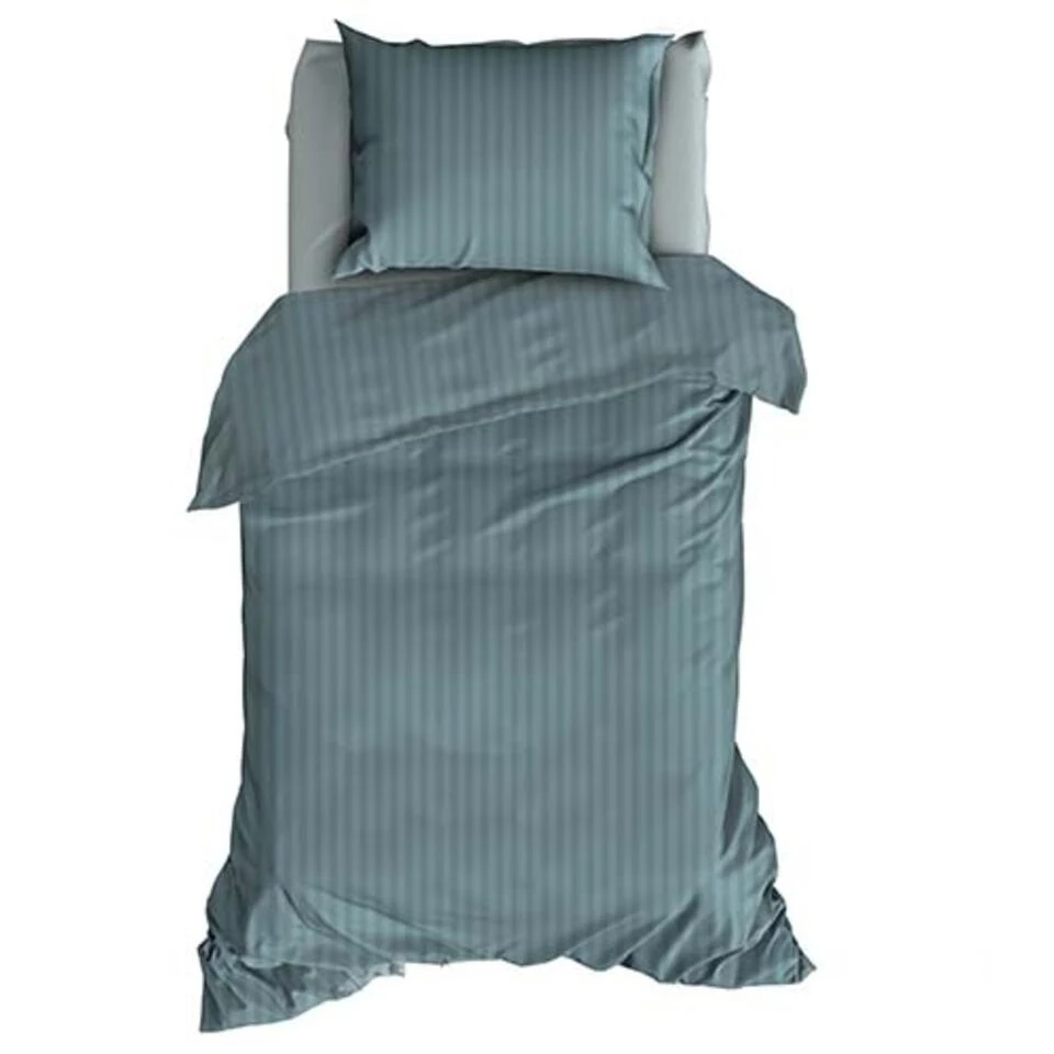 Satin D'Or Dekbedovertrek Streep Smoke Blue-Lits-jumeaux (240 X 200/220 Cm) 4 Satin D'Or Dekbedovertrek Streep Smoke Blue-Lits-jumeaux (240 X 200/220 Cm) - Afbeelding 2