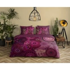 HIP Dekbedovertrek "Miska" - Bordeaux - (240x220 Cm) -Leen Bakker Winkel 1000096057 0101