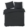 Dindi Home - Dekbedovertrek Plain Beauty - 260x220 Cm - Zwart