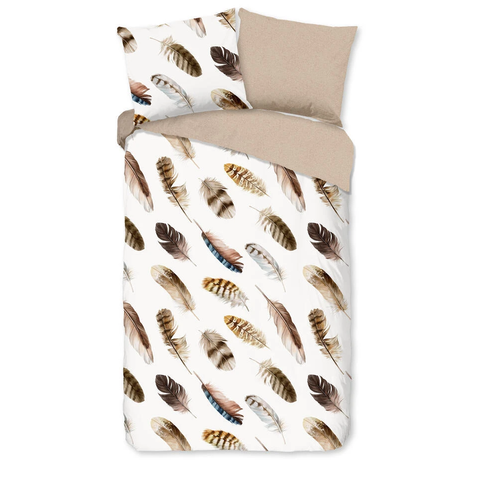 Good Morning Dekbedovertrek "veren" - Zand - (140x200/220 Cm) - Katoen 3 Good Morning Dekbedovertrek "veren" - Zand - (140x200/220 Cm) - Katoen