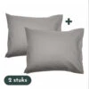 Zavelo Kussenslopen - Hotelkwaliteit - Set Van 2 Stuks - Licht Grijs - 60x70c...
