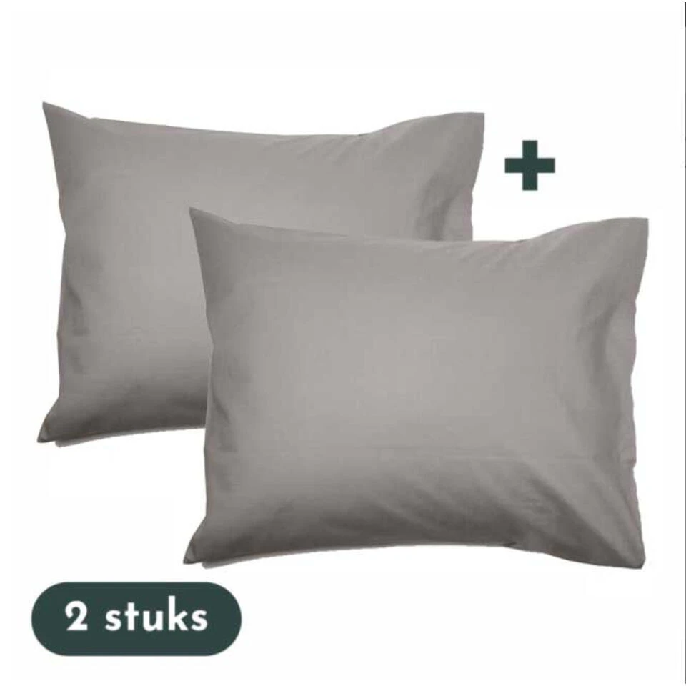 Zavelo Kussenslopen - Hotelkwaliteit - Set Van 2 Stuks - Licht Grijs - 60x70c... 3 Zavelo Kussenslopen - Hotelkwaliteit - Set Van 2 Stuks - Licht Grijs - 60x70c...