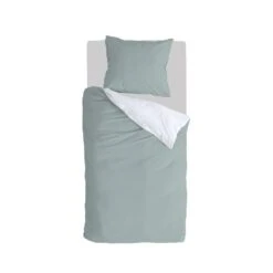 Byrklund - Dekbedovertrek Side Way - 140x220 Cm - Jade / Wit