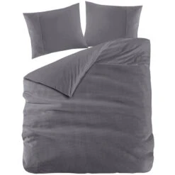 Zavelo DeLuxe Waffle Dekbedovertrek Antraciet-Lits-jumeaux (240 X 200/220 Cm)