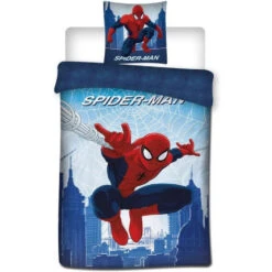 SpiderMan Dekbedovertrek, Jump - Eenpersoons - 140 X 200 Cm - Polycotton