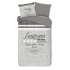 Pure Dekbedovertrek "tekst" - Grijs - (140x200/220 Cm) - Microfiber