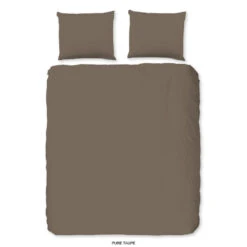 Pure Dekbedovertrek "uni Dessin" - Taupe - (200x200/220 Cm) - Microfiber