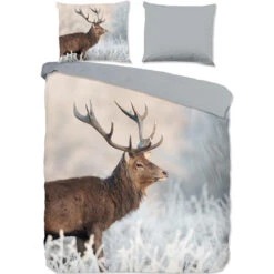 Good Morning Edelhert Dekbedovertrek Grijs-1-persoons (140 X 200/220 Cm)