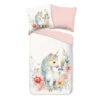 Pure Kinderdekbedovertrek "eenhoorn" - Wit - (140x200/220 Cm) - Microfiber