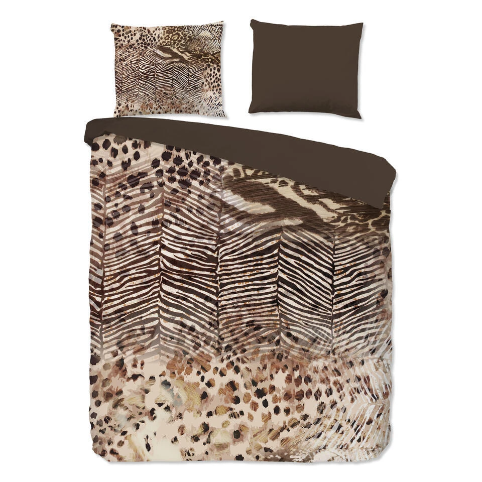 Pure Dekbedovertrek "dierenprint" - Bruin - (240x200/220 Cm) - Microfiber 3 Pure Dekbedovertrek "dierenprint" - Bruin - (240x200/220 Cm) - Microfiber